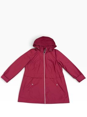 Vince Camuto Hooded Rain Jacket Coat Berry Pink – Size Large